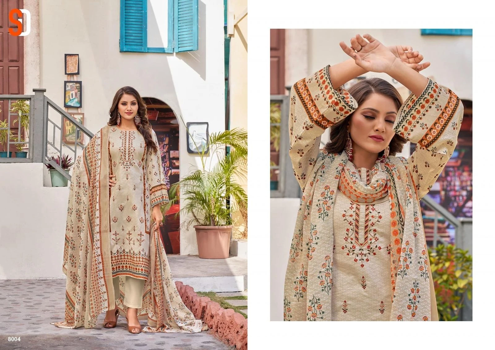 Sharaddha Designer Bin Saeed Vol 8 Pure Cotton Wholesale Pakistani Salwar Suit Catalog — Wholesale Pakistani Suits, MPA wholesale from Surat - Gallery Image 6